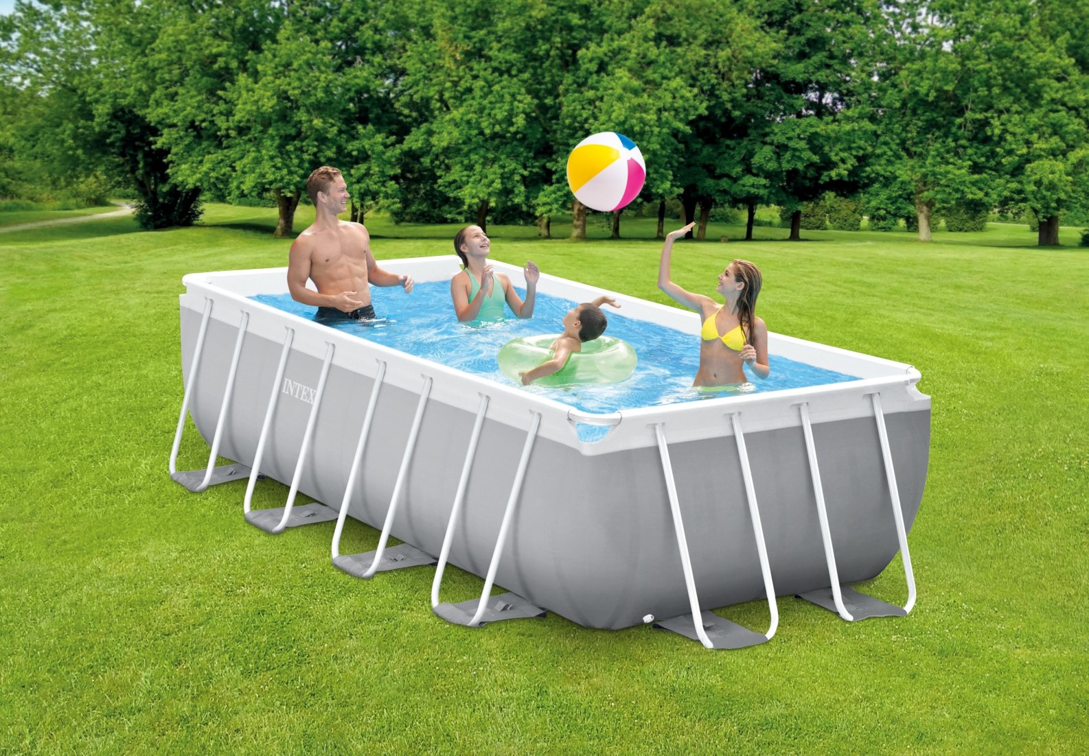 INTEX Rectangular Prism Frame Swimming Pool SET 13'1½ x 6'6¾ x 39½"