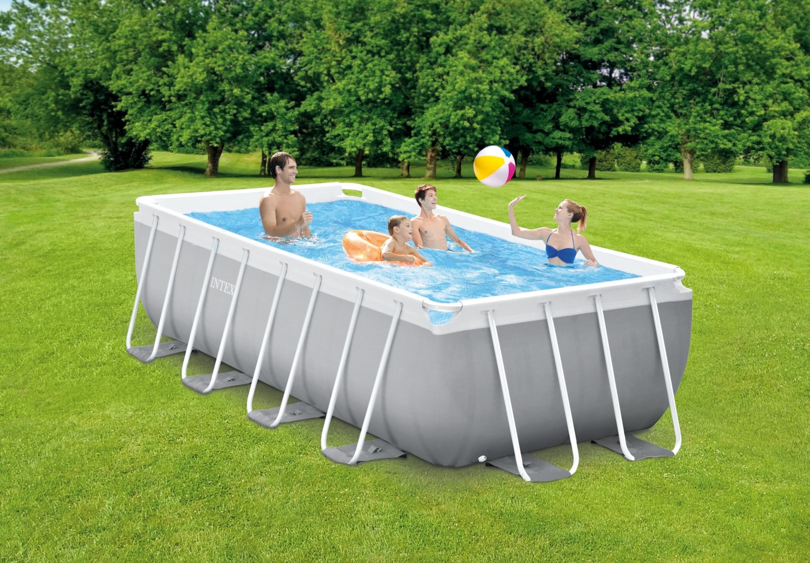 INTEX Rectangular Prism Frame Swimming Pool SET 13' 1.5" x 6' 6.75" x 48"